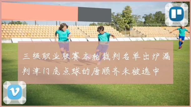 三级职业联赛本轮裁判名单出炉漏判津门虎点球的唐顺齐未被选中